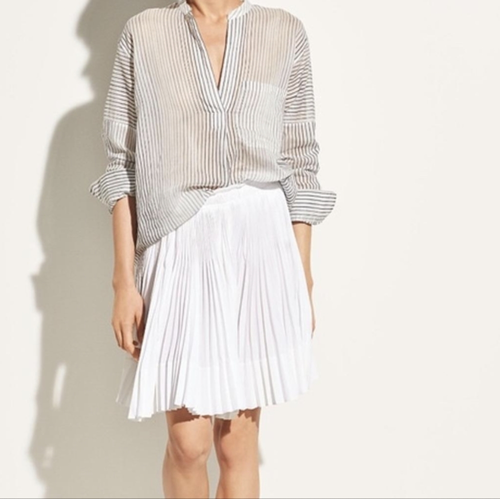 Vince White Pleated Mini Skirt